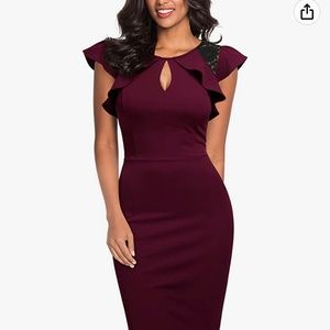 Knitee Vintage Ruffle Lace Bodycon